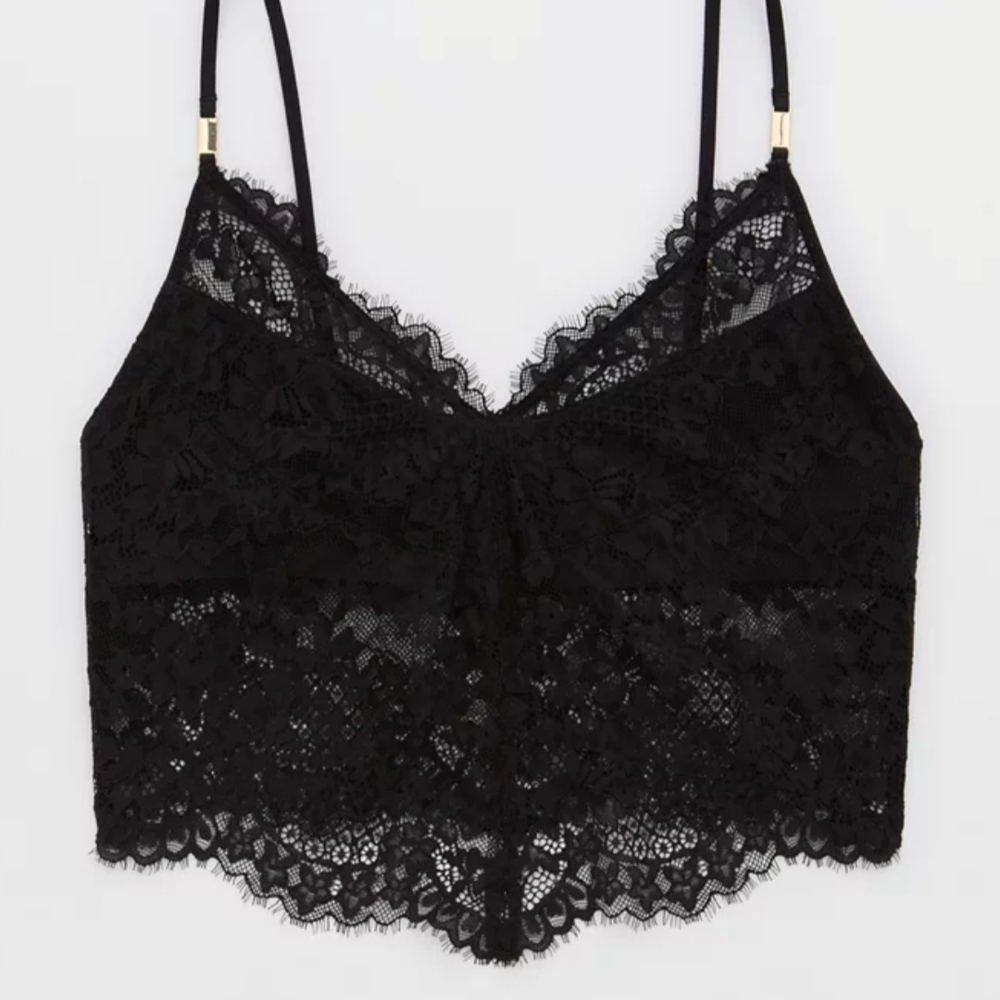 Lace Bralette Cami Top - Black
